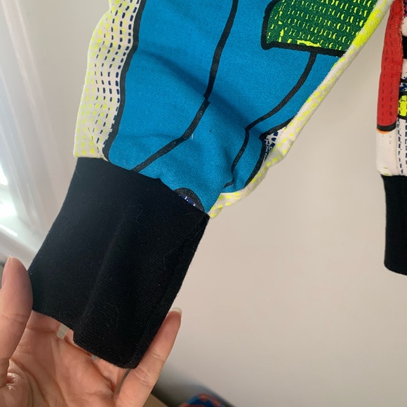 One of a kind designer hand made fleece lined sweater made in Toronto! - Picture 4 of 6